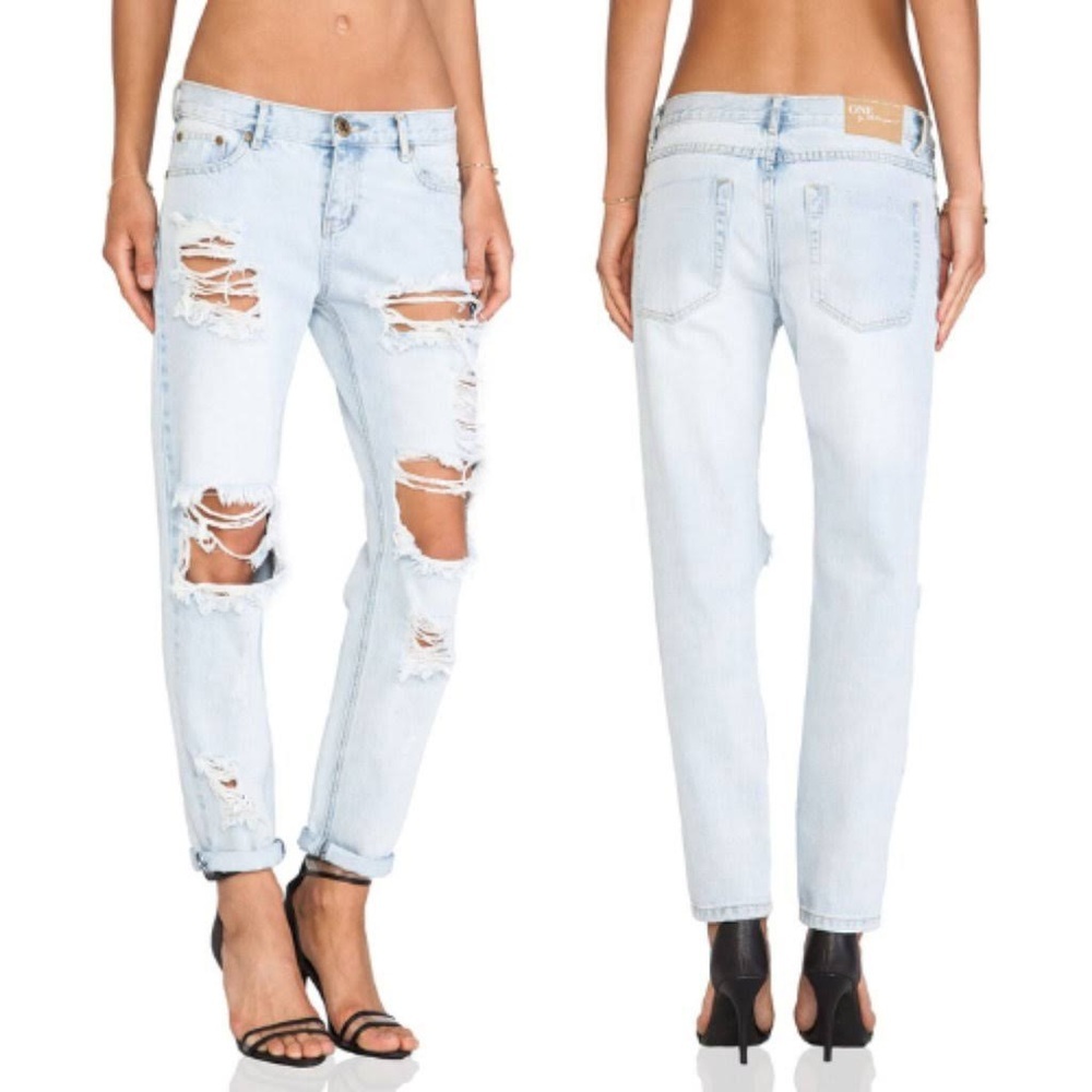 ONE TEASPOON awesome baggies low waist light distressed jeans